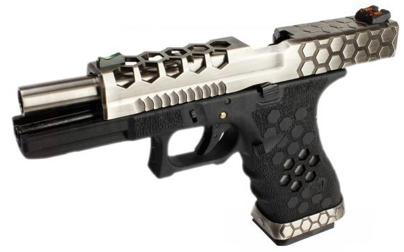 Armorer Works VX0100 Custom Hex Cut Glock - Silver/Black | Super5ives